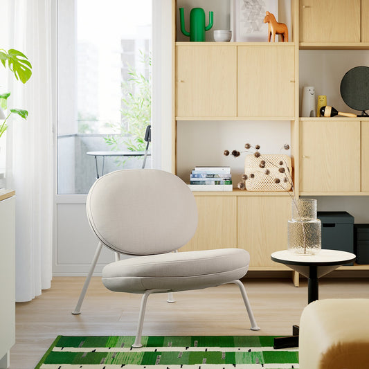 VEINGE easy chair, Skiftebo light beige, 76x79x92 cm