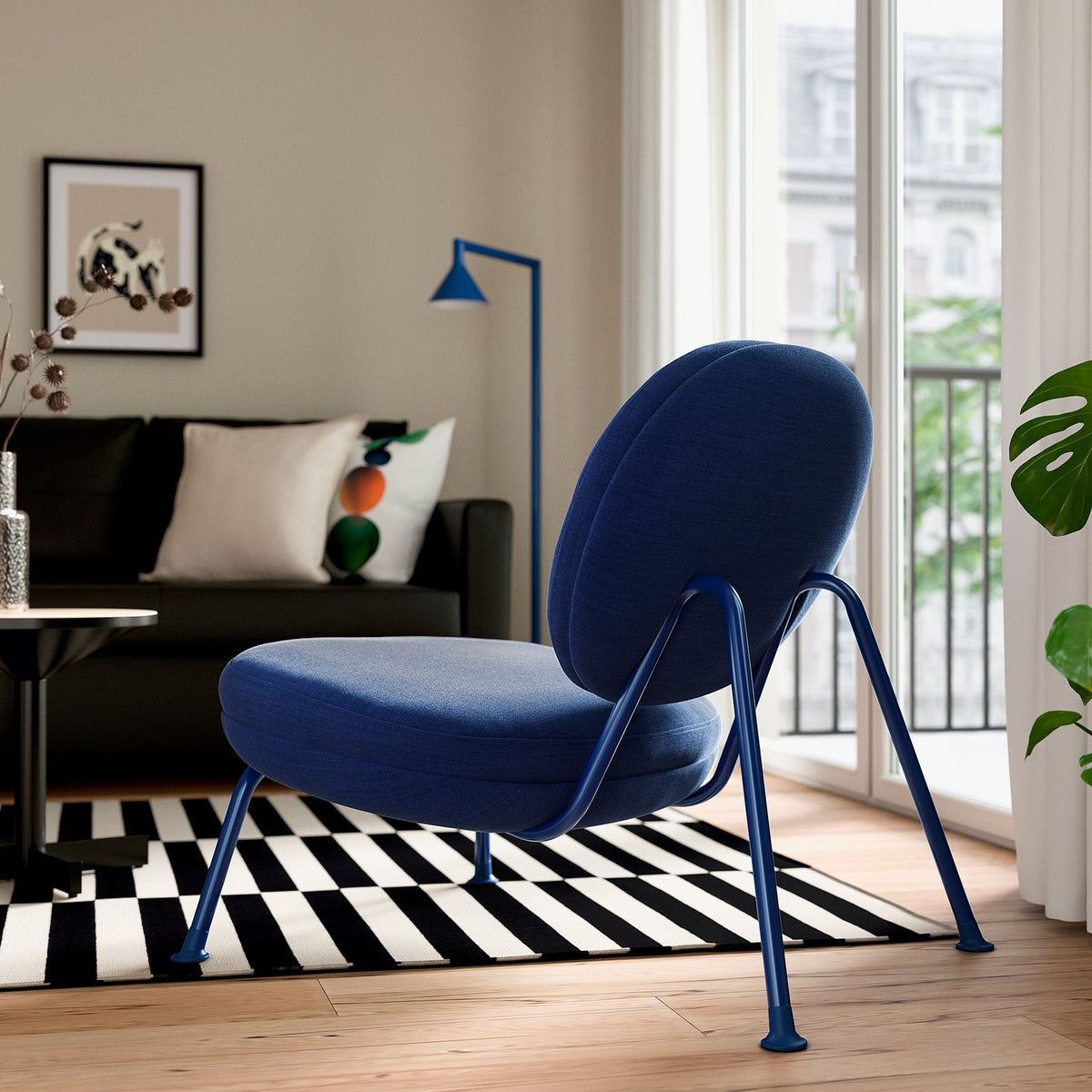 VEINGE easy chair, Skiftebo blue, 76x79x92 cm