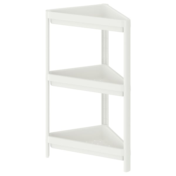 VESKEN corner shelf unit, white, 33x33x71 cm