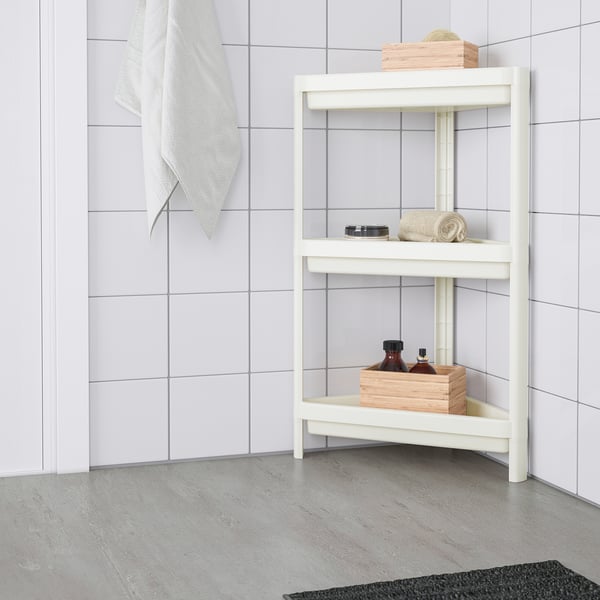 VESKEN corner shelf unit, white, 33x33x71 cm