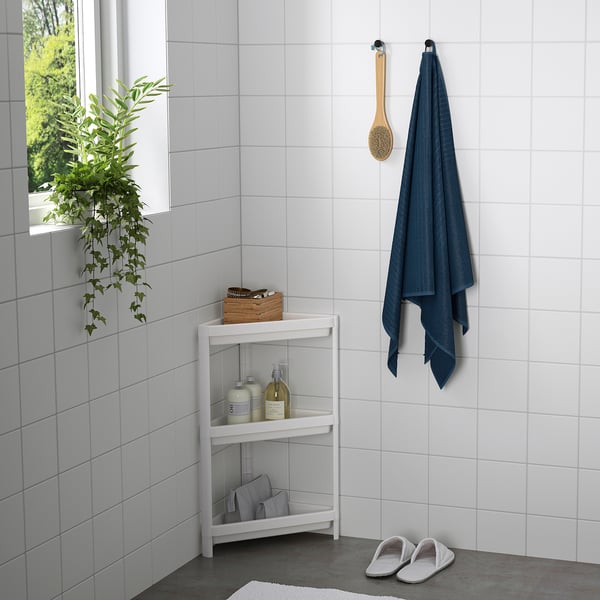 VESKEN corner shelf unit, white, 33x33x71 cm