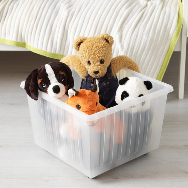 VESSLA storage crate with castors, white, 39x39 cm