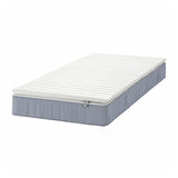 VESTERÖY mattress and mattress pad, extra firm light blue/Näsfjället white, 80x200 cm