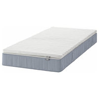 VESTERÖY mattress and mattress pad, extra firm light blue/Nisseholm white, 90x200 cm