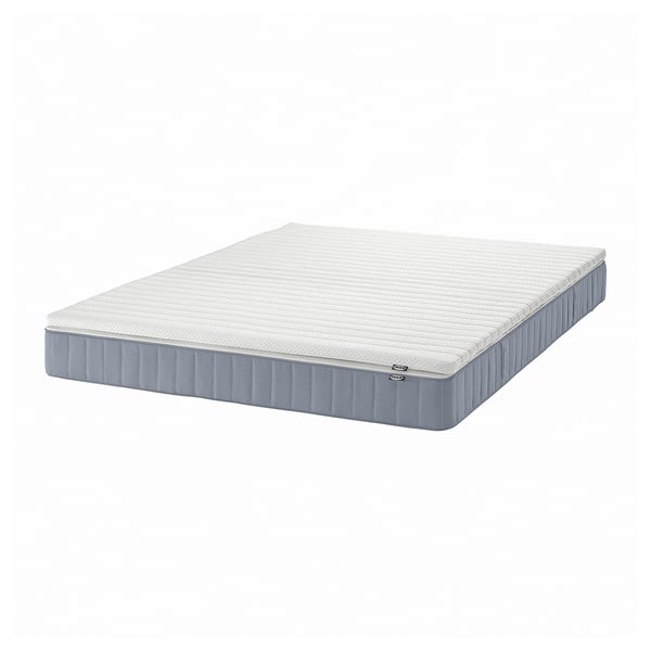 VESTERÖY mattress and mattress pad, firm light blue/Nisseholm white, 140x200 cm