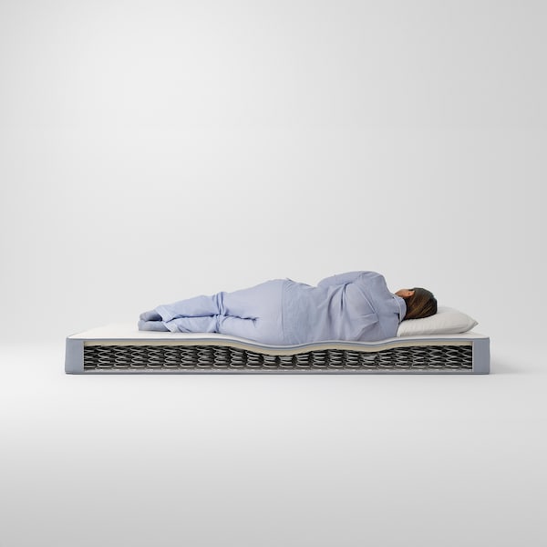VESTMARKA sprung mattress, extra firm/light blue, 160x200 cm