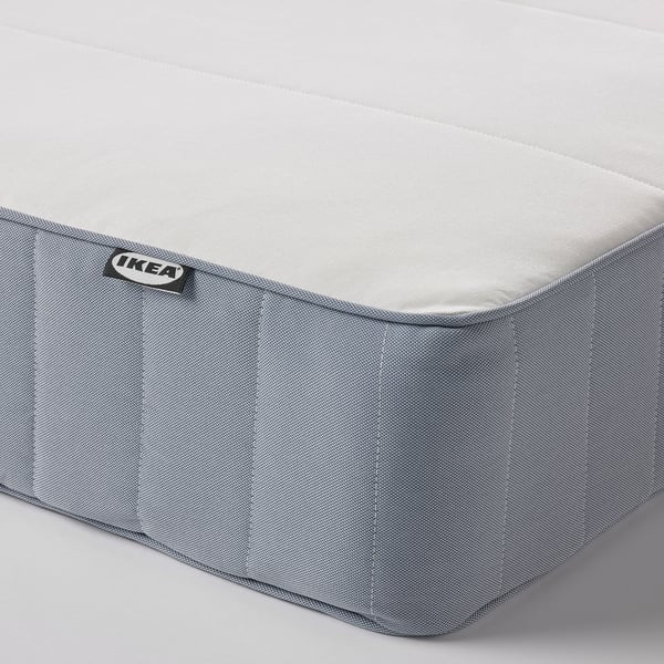 VESTMARKA sprung mattress, firm/light blue, 90x200 cm
