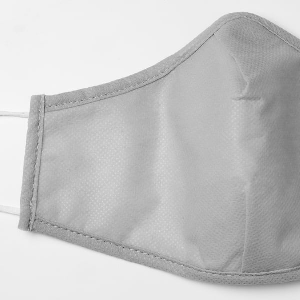 VETSKAP reusable community mask, non-med, light grey, 25x17 cm, 2 pack