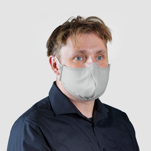 VETSKAP reusable community mask, non-med, light grey, M, 2 pack