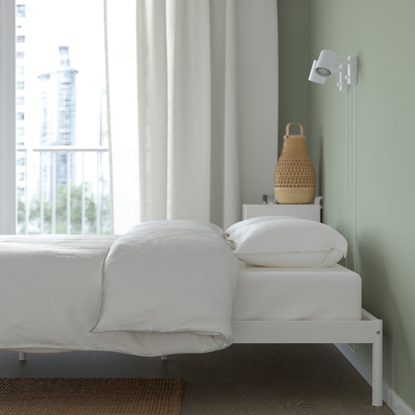 VEVELSTAD - Bed frame, white, 160x200 cm