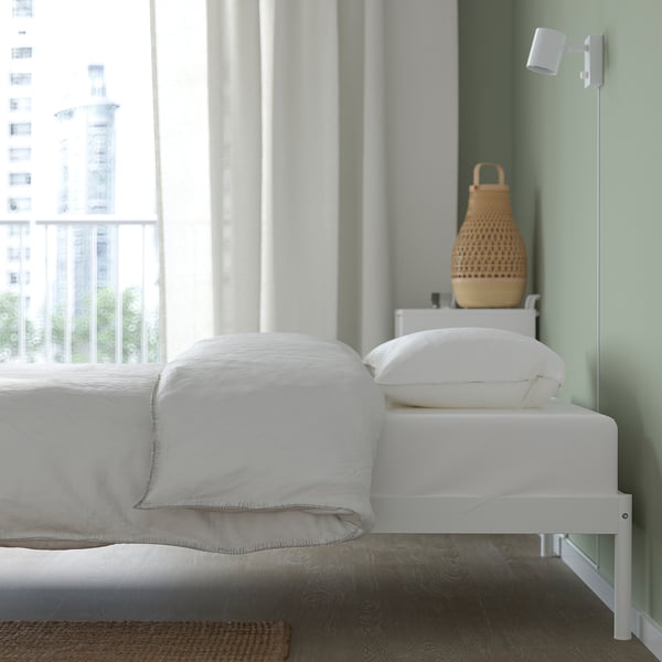 VEVELSTAD bed frame, white, 90x200 cm