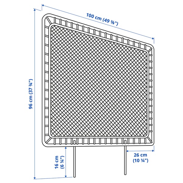 VEVELSTAD - Bed frame with 1 headboard, white/Tolkning rattan, 90x200 cm
