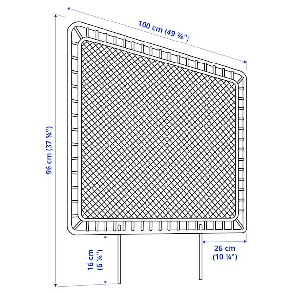 Ikea VEVELSTAD - Bed frame with 2 headboards, white/Tolkning rattan, 140x200 cm