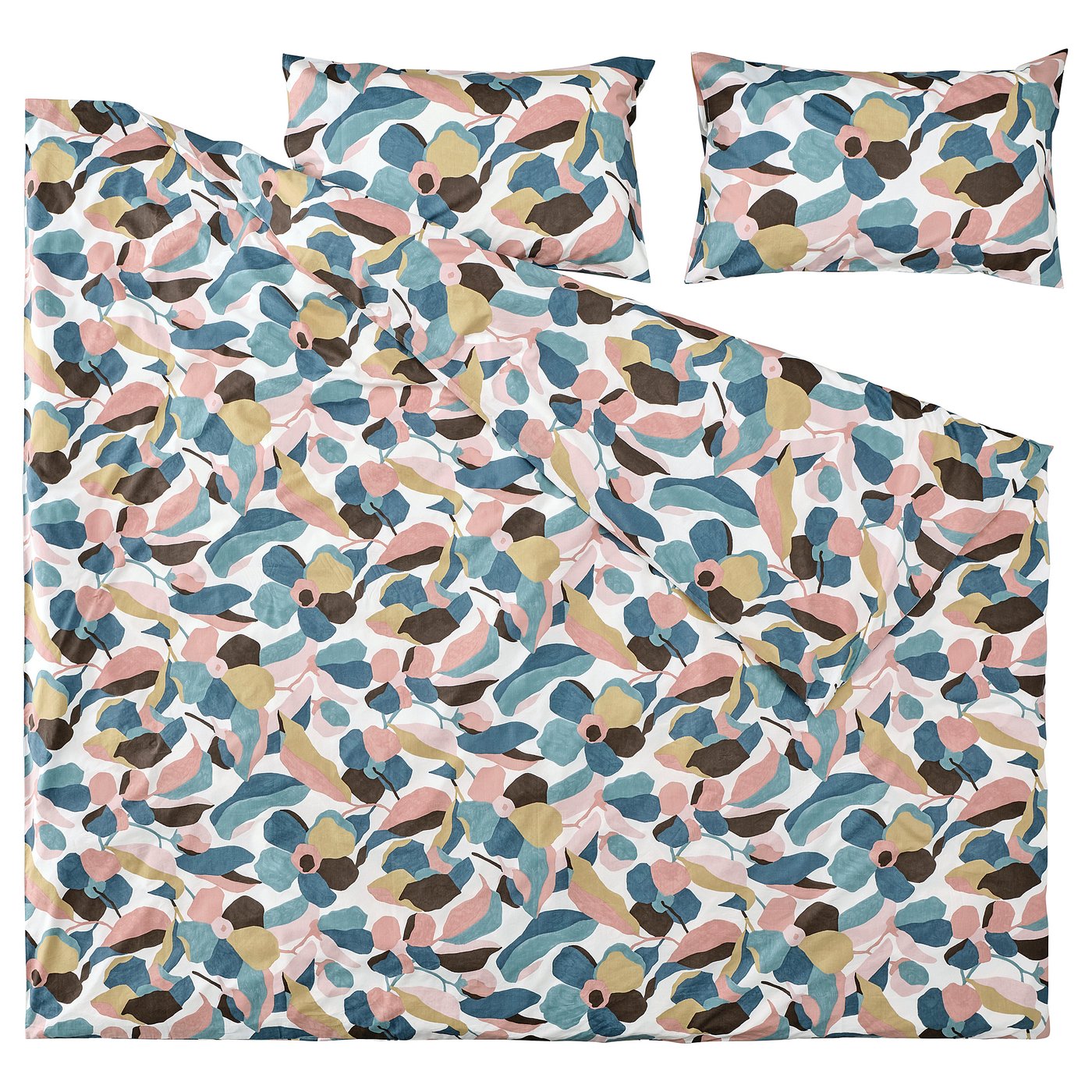 VIDEOXBÄR duvet cover and 2 pillowcases, white/multicolour, 240x220/50x80 cm