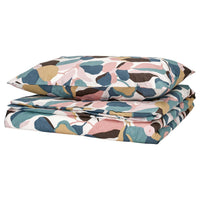 VIDEOXBÄR duvet cover and pillowcase, white/multicolour, 150x200/50x80 cm