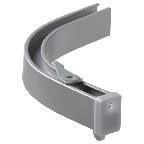 VIDGA corner piece, single track, included ceiling fitting/silver-colour