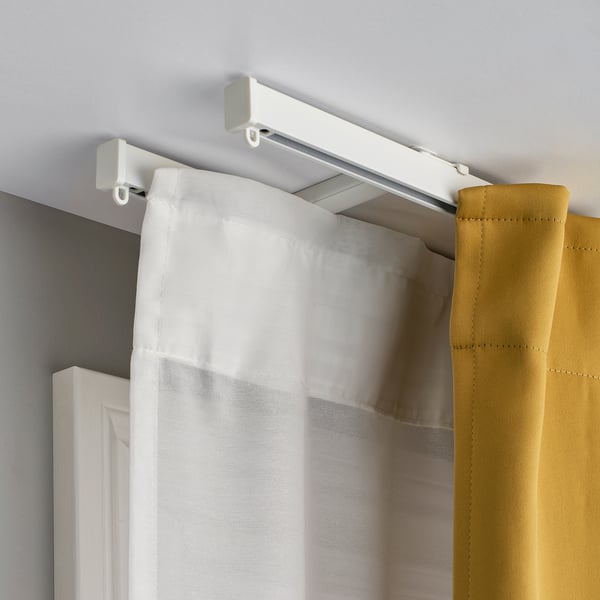 VIDGA curtain track set f ceiling, 2 trck, white