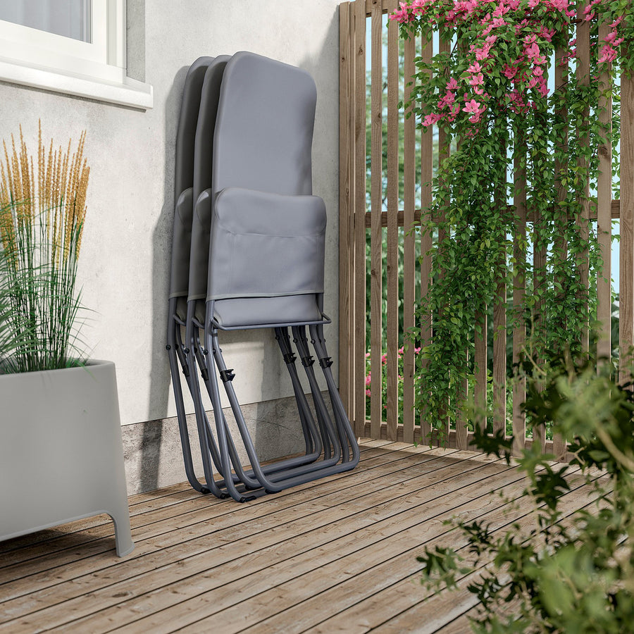 VIGGSÖ lounge chair, outdoor, foldable dark grey, 51x93x80 cm