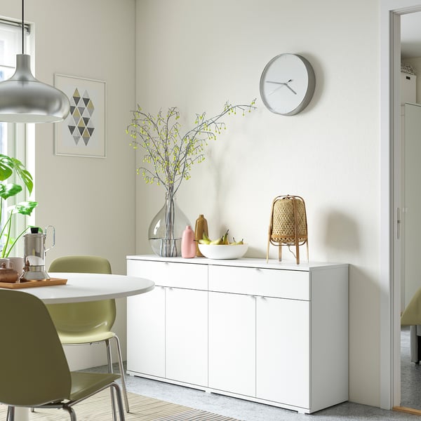 VIHALS sideboard, white, 140x37x75 cm
