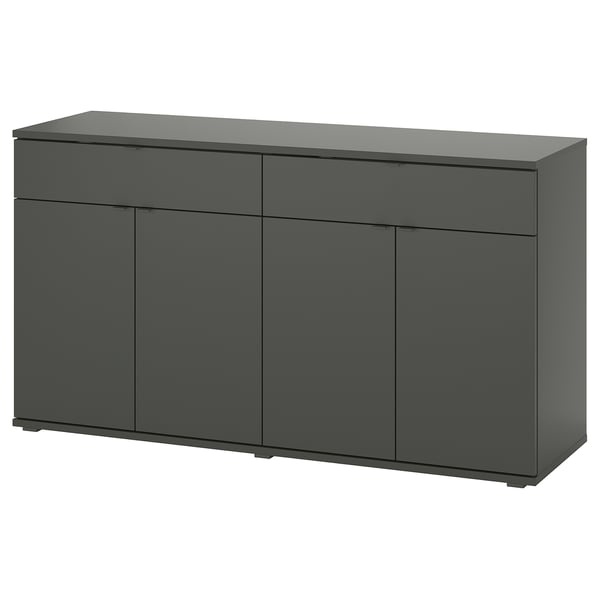VIHALS - VIHALS Sideboard, dark grey, 140x37x75 cm