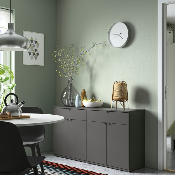VIHALS - VIHALS Sideboard, dark grey, 140x37x75 cm