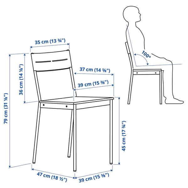 VIHALS / BUSLÄTT table and 4 chairs, white white/white pine, 125x74 cm