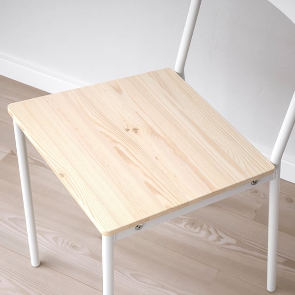 VIHALS / BUSLÄTT table and 4 chairs, white white/white pine, 125x74 cm