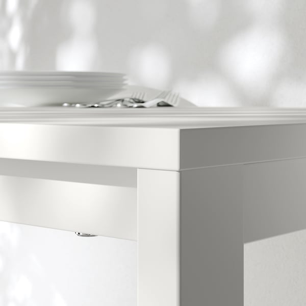 VIHALS / BUSLÄTT table and 4 chairs, white white/white pine, 125x74 cm