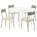 VIHALS / BUSLÄTT table and 4 chairs, white white/grey-green pine, 107 cm