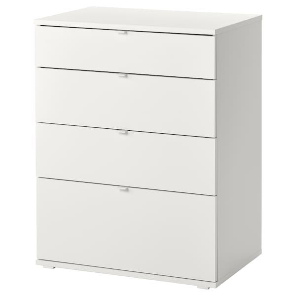 VIHALS - Chest of 4 drawers, white/anchor/unlock-function, 70x47x90 cm