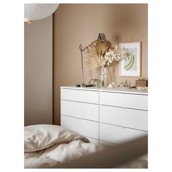 VIHALS - VIHALS Chest of 4 drawers, white/anchor/unlock-function, 70x47x90 cm