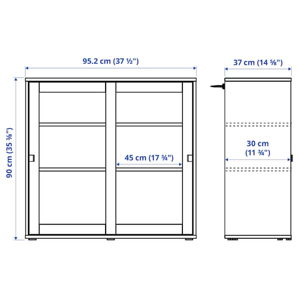 VIHALS - Storage combination w glass doors, white/clear glass, 190x37x200 cm