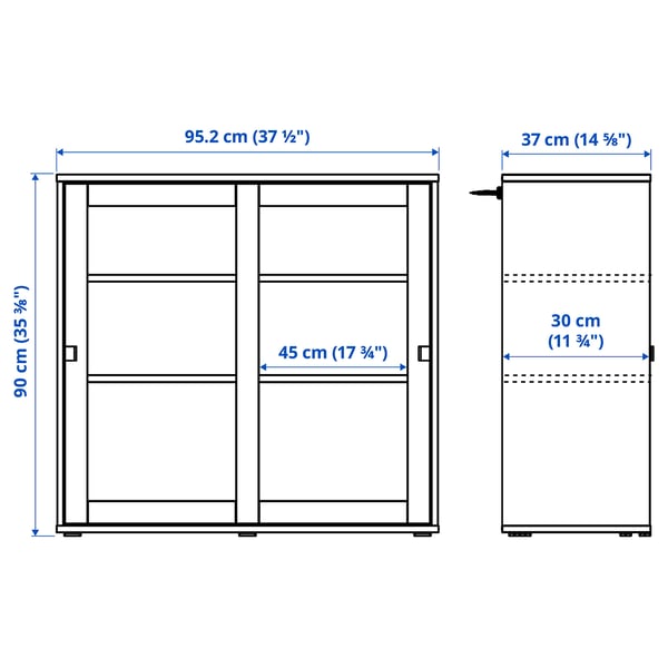 VIHALS storage combination w glass doors, white/clear glass, 190x37x200 cm