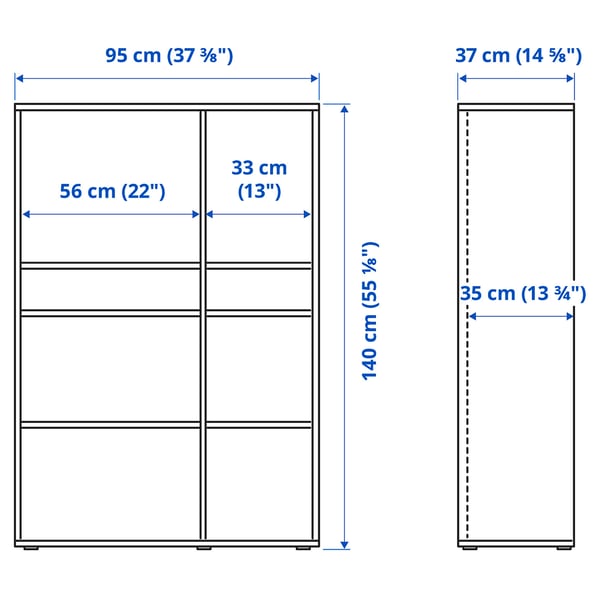VIHALS storage combination w glass doors, dark grey/clear glass, 190x37x140 cm