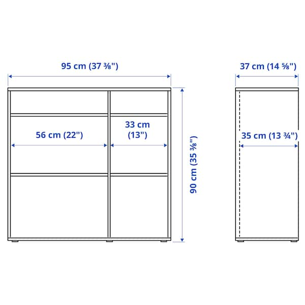 VIHALS - Wardrobe combination, white/mirror glass, 270x57x200 cm