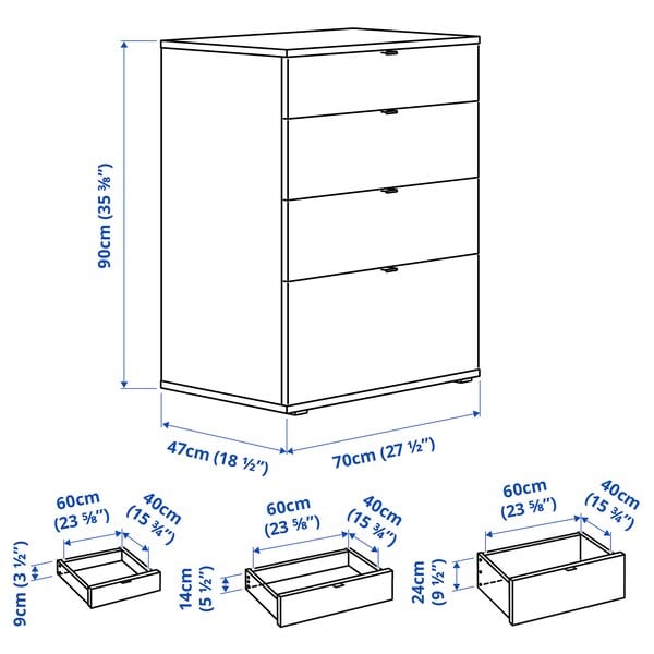 Ikea VIHALS - Wardrobe combination, white/mirror glass, 270x57x200 cm