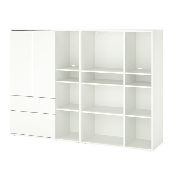 VIHALS storage combination, white, 200x37x140 cm