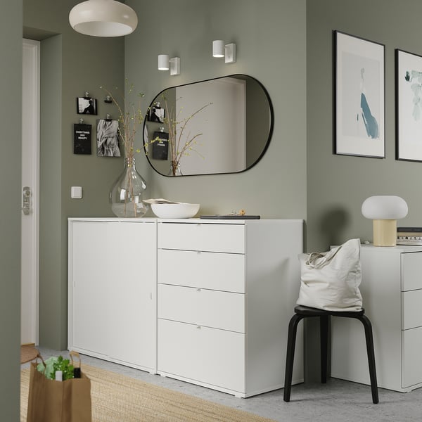 VIHALS - VIHALS Storage combination, white, 165x47x90 cm