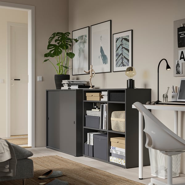 VIHALS storage combination, dark grey, 190x47x90 cm