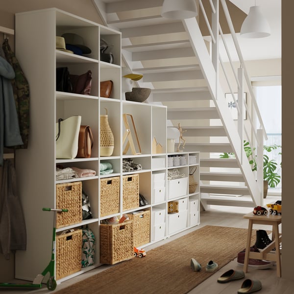 VIHALS shelving combination, white, 286x37x200 cm