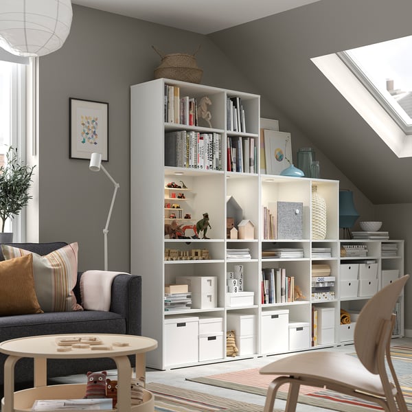 VIHALS shelving combination, white, 286x37x200 cm