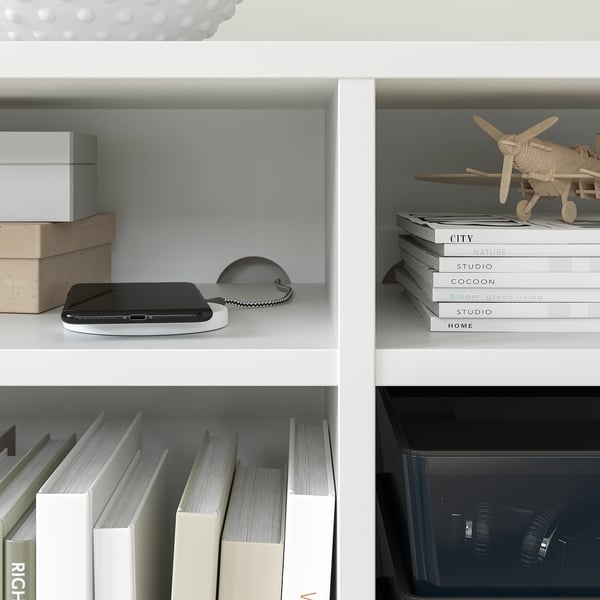 VIHALS - VIHALS Shelving combination, white, 286x37x200 cm