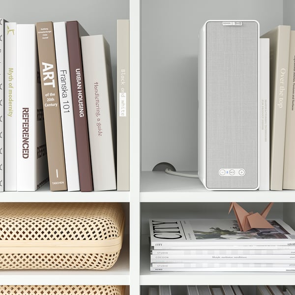 VIHALS - VIHALS Shelving combination, white, 190x37x200 cm