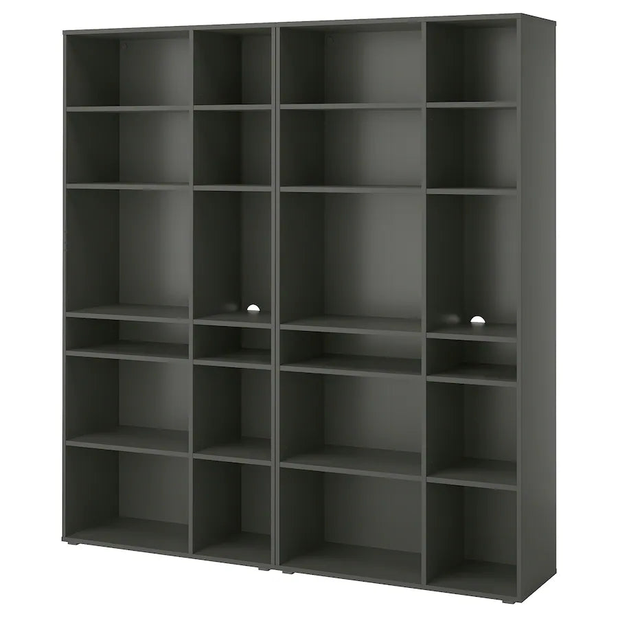 VIHALS - Shelving combination, dark grey, 190x37x200 cm - best price from Maltashopper.com 69521069