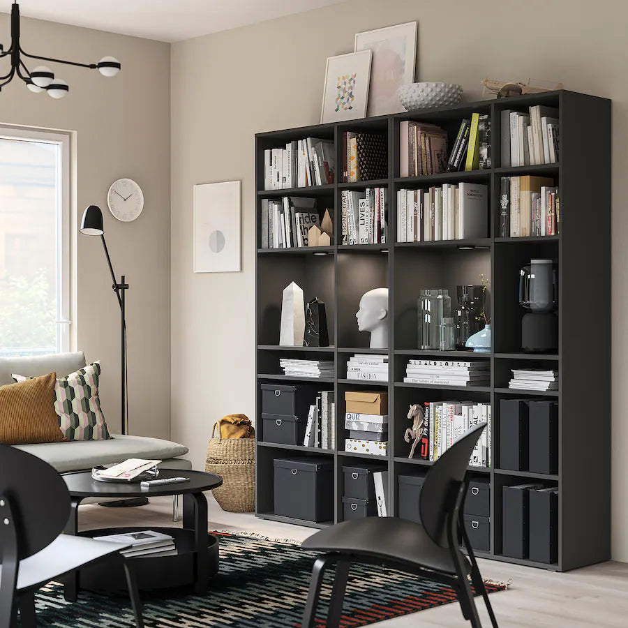 VIHALS - Shelving combination, dark grey, 190x37x200 cm - best price from Maltashopper.com 69521069