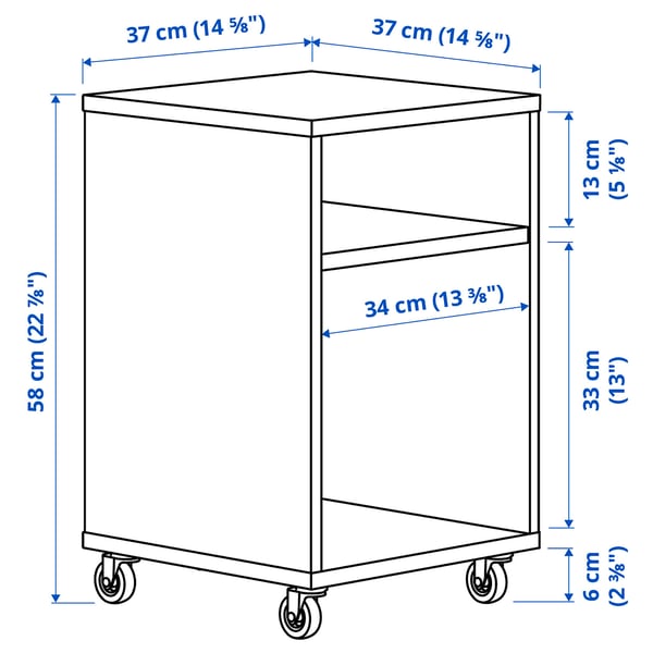 VIHALS bedside table, white, 37x37 cm