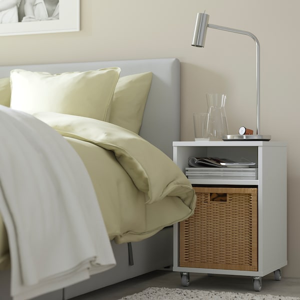 VIHALS - Bedside table, white, 37x37 cm