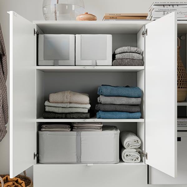 VIHALS - VIHALS Storage unit, white, 105x37x140 cm