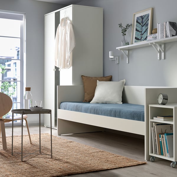 VIHALS - Sofa bed with 1 mattress, white/Åfjäll semi-rigid,80x200 cm