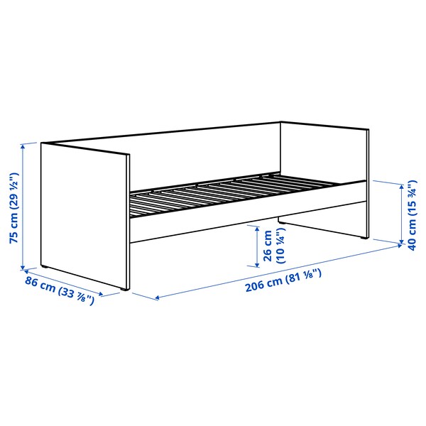 VIHALS - Sofa bed with 1 mattress, white/Ågotnes rigid,80x200 cm